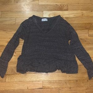 Gray long sleeve pepper on top size medium